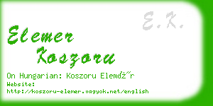 elemer koszoru business card